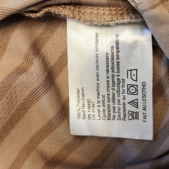 Greg Norman Men's Striped Polo Shirt - Brown - Picture 9 of 10